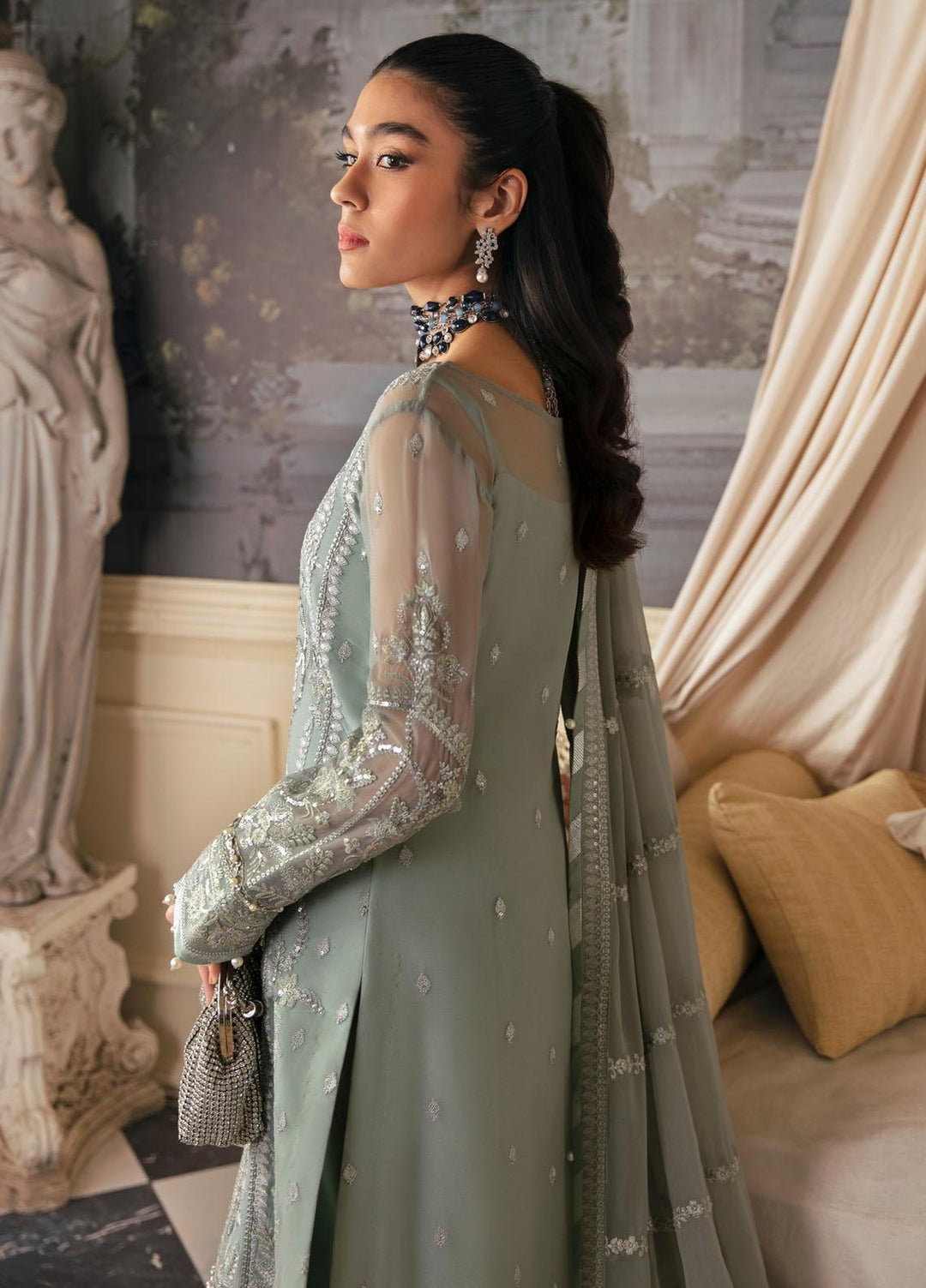 Gulaal Embroidered Chiffon Suits Unstitched 4 Piece GL23EC-V2 Amayah - Luxury Collection