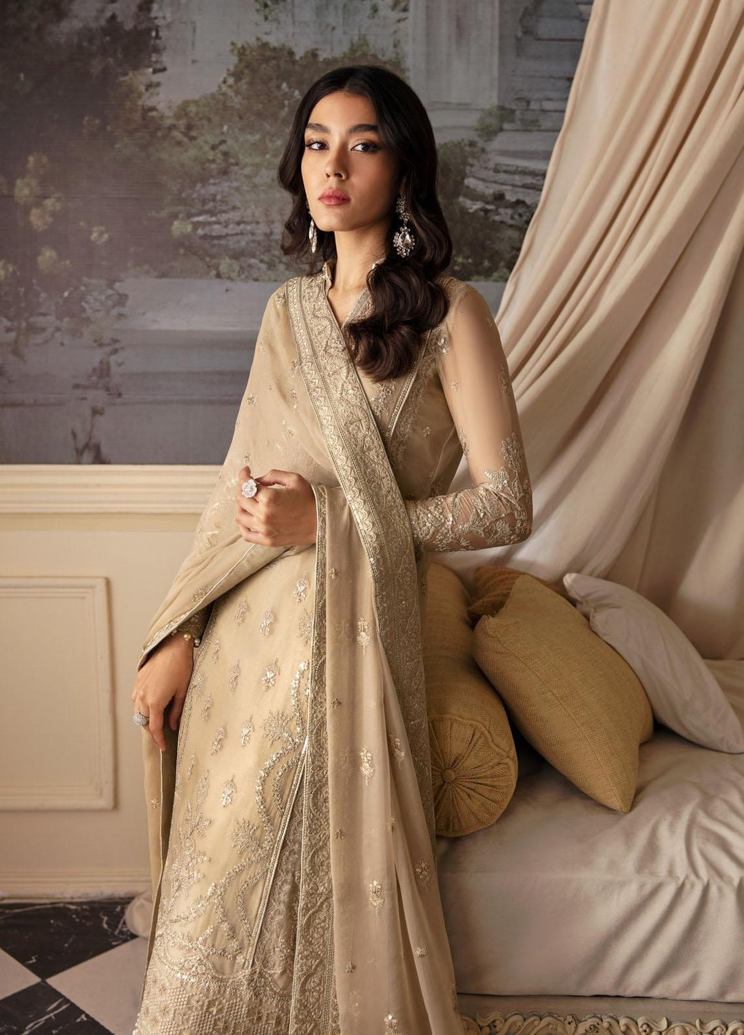Gulaal Embroidered Chiffon Suits Unstitched 4 Piece GL23EC-V2 Ailaah - Luxury Collection