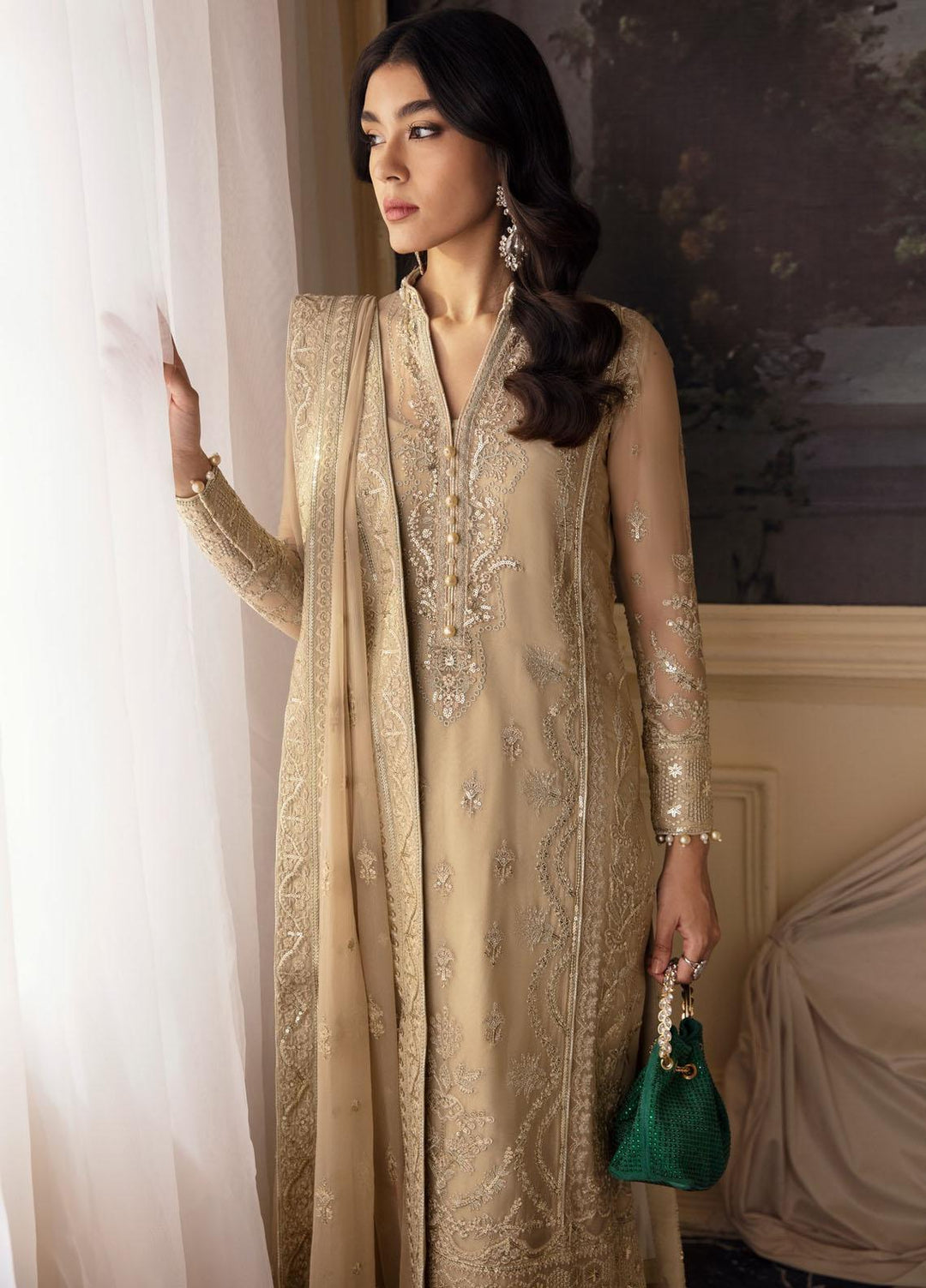 Gulaal Embroidered Chiffon Suits Unstitched 4 Piece GL23EC-V2 Ailaah - Luxury Collection