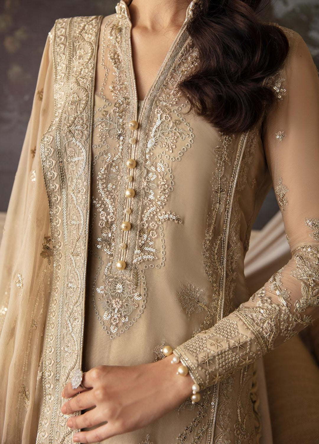 Gulaal Embroidered Chiffon Suits Unstitched 4 Piece GL23EC-V2 Ailaah - Luxury Collection