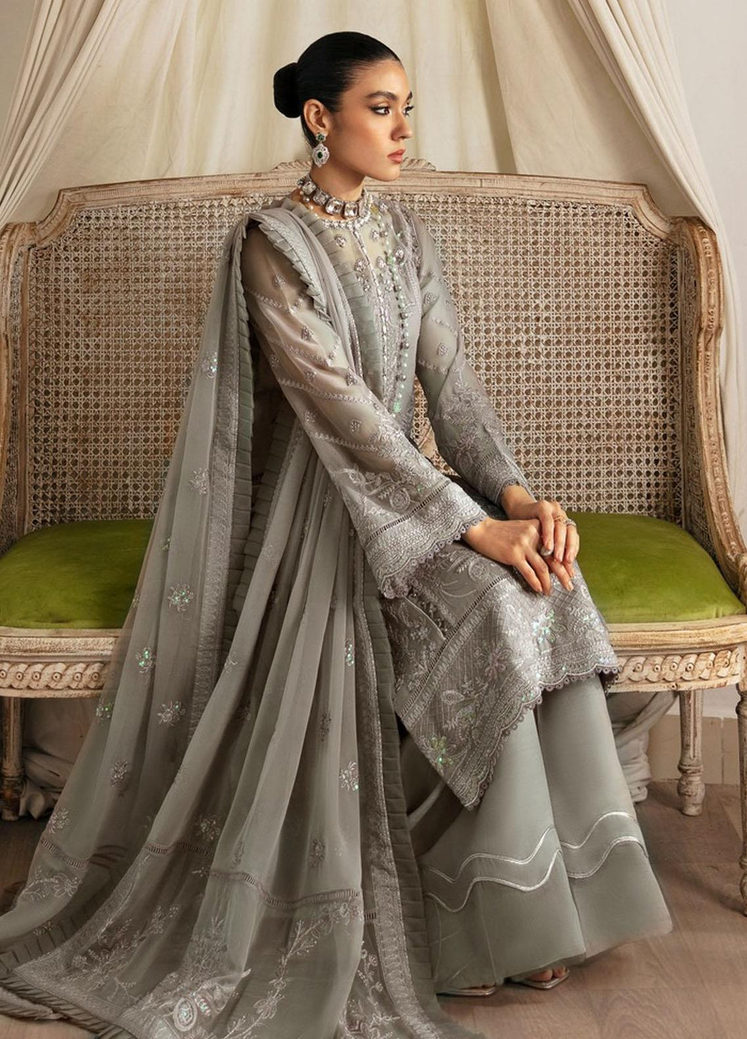 Gulaal Embroidered Chiffon Suits Unstitched 4 Piece GL23EC-V2 Sirena - Luxury Collection