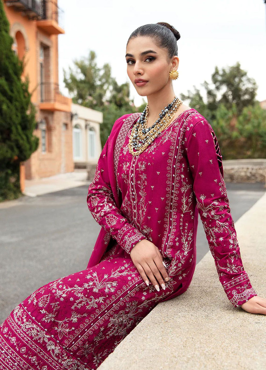 Gulaal Embroidered Lawn Suits Unstitched 3 Piece GL24LL D-02 Armeria - Summer Collection