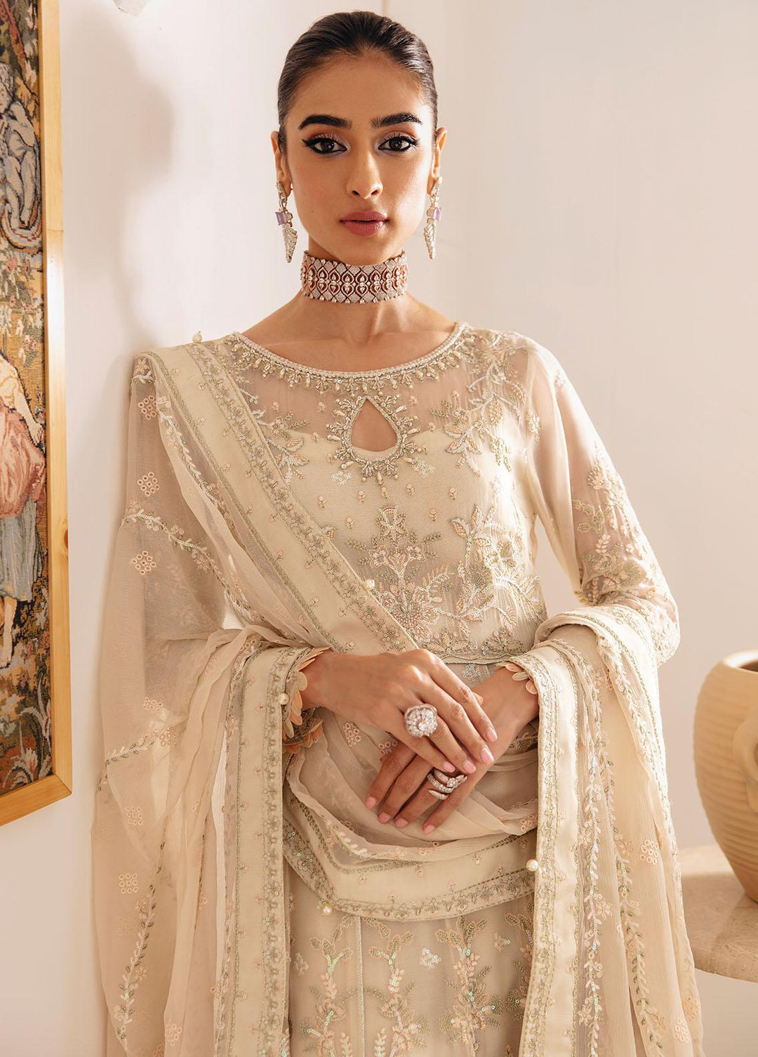 Gulaal Embroidered Chiffon Suits Unstitched 4 Piece GL23ELC GL-EC-23V1-01 ROYALE - Luxury Collection
