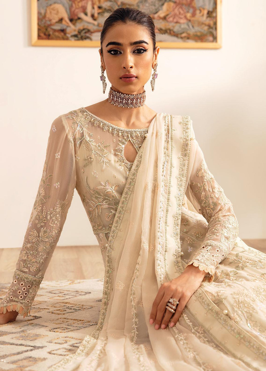 Gulaal Embroidered Chiffon Suits Unstitched 4 Piece GL23ELC GL-EC-23V1-01 ROYALE - Luxury Collection