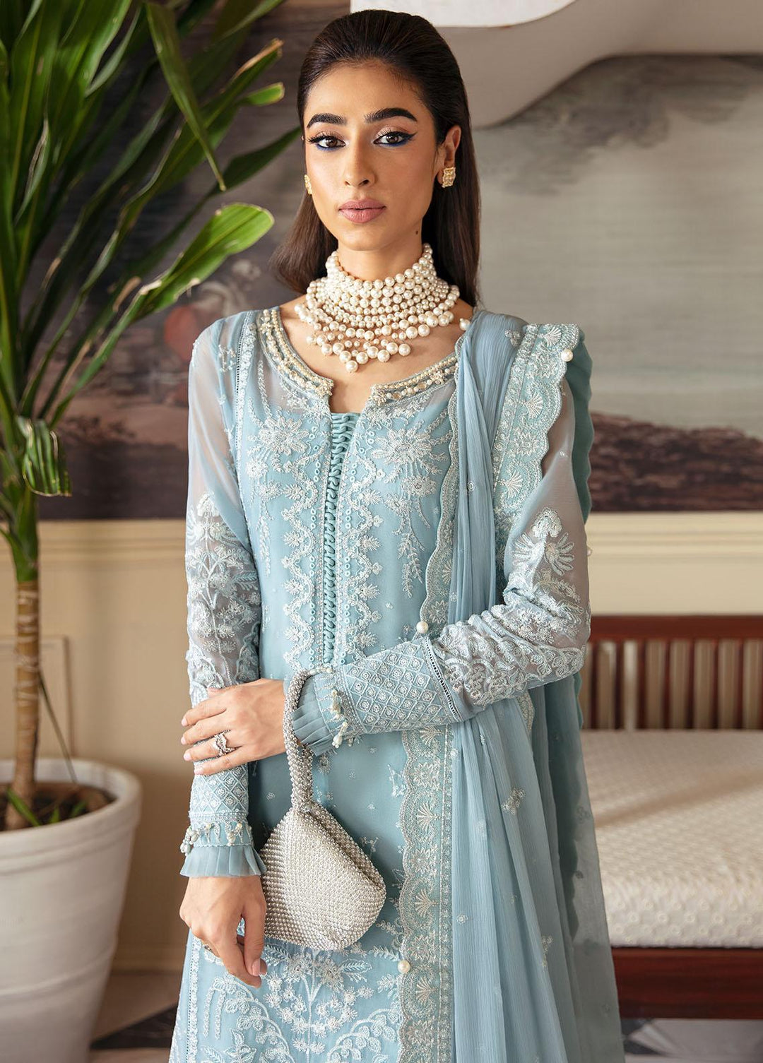 Gulaal Embroidered Chiffon Suits Unstitched 4 Piece GL23ELC GL-EC-23V1-05 CALYPSO - Luxury Collection