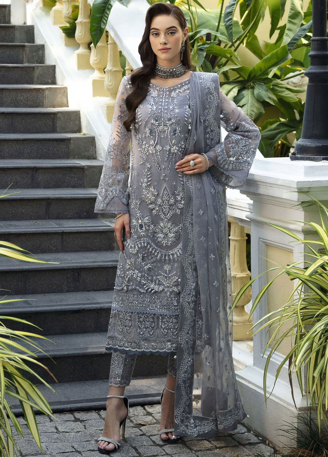 Gulaal Embroidered Organza Suits Unstitched 4 Piece GL24LU GL-LP-24V1-25 Aviana - Luxury Collection