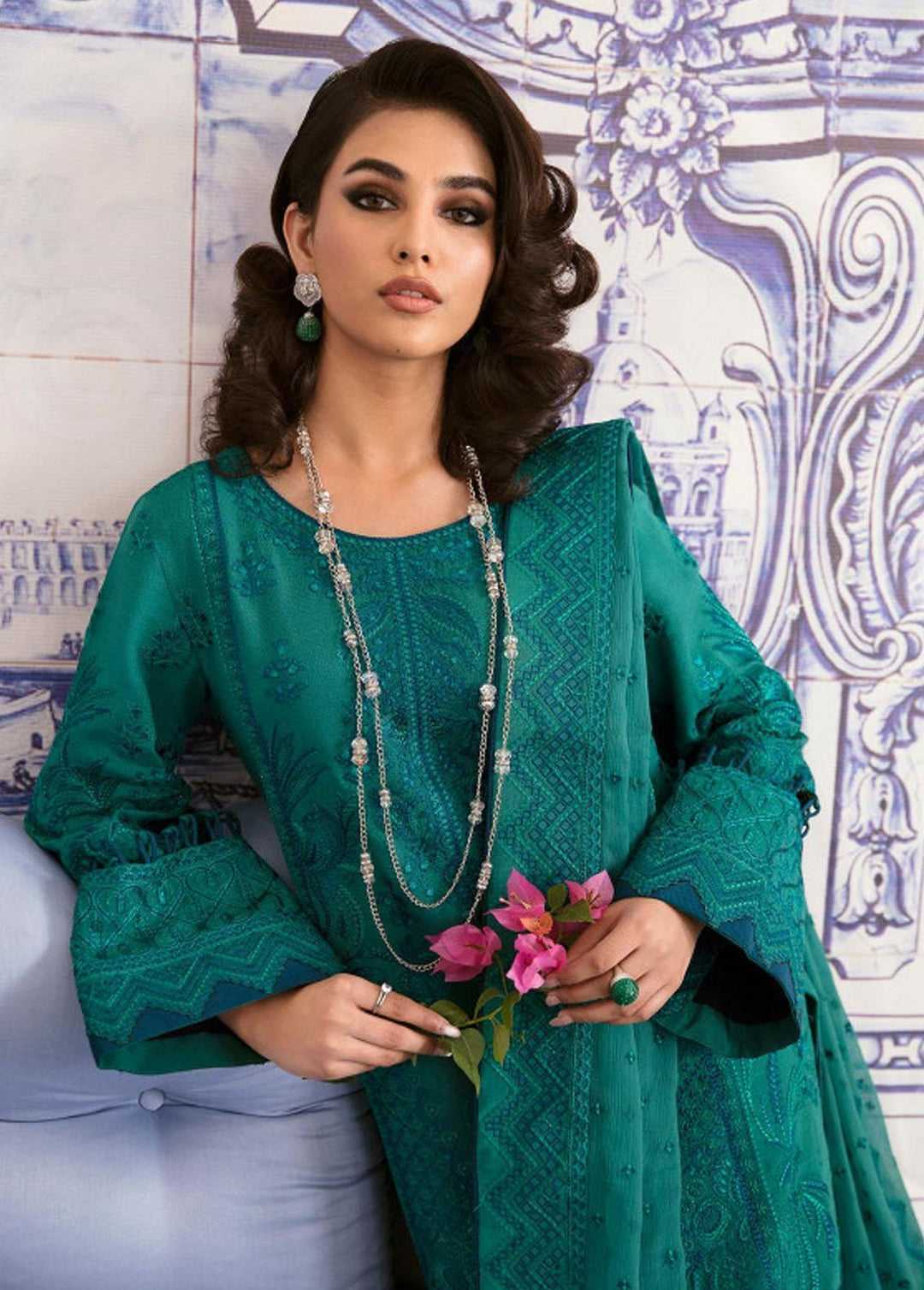 Gulaal Pret Embroidered Khaadi Net 3 Piece Suit GL23P GL-EP23V1-16 Sairaab
