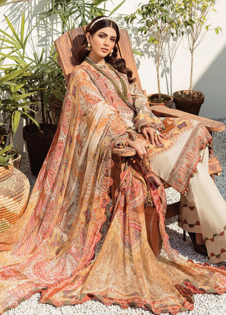 Gulaal Embroidered Lawn Suits Unstitched 3 Piece GL22L-1 DUNE (12) - Summer Collection