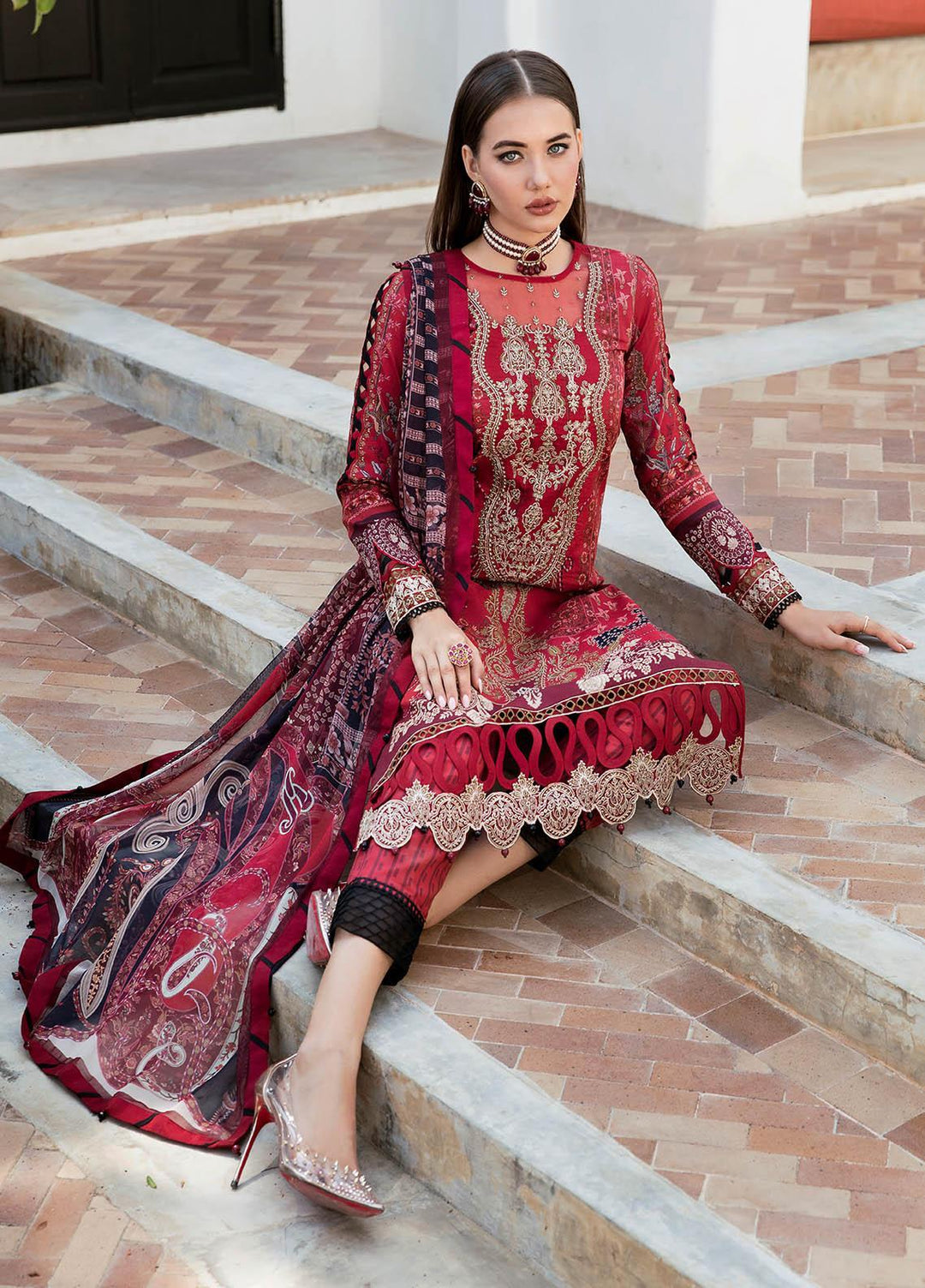 Gulaal Embroidered Lawn Suits Unstitched 3 Piece GL23L 12 Seira - Summer Collection