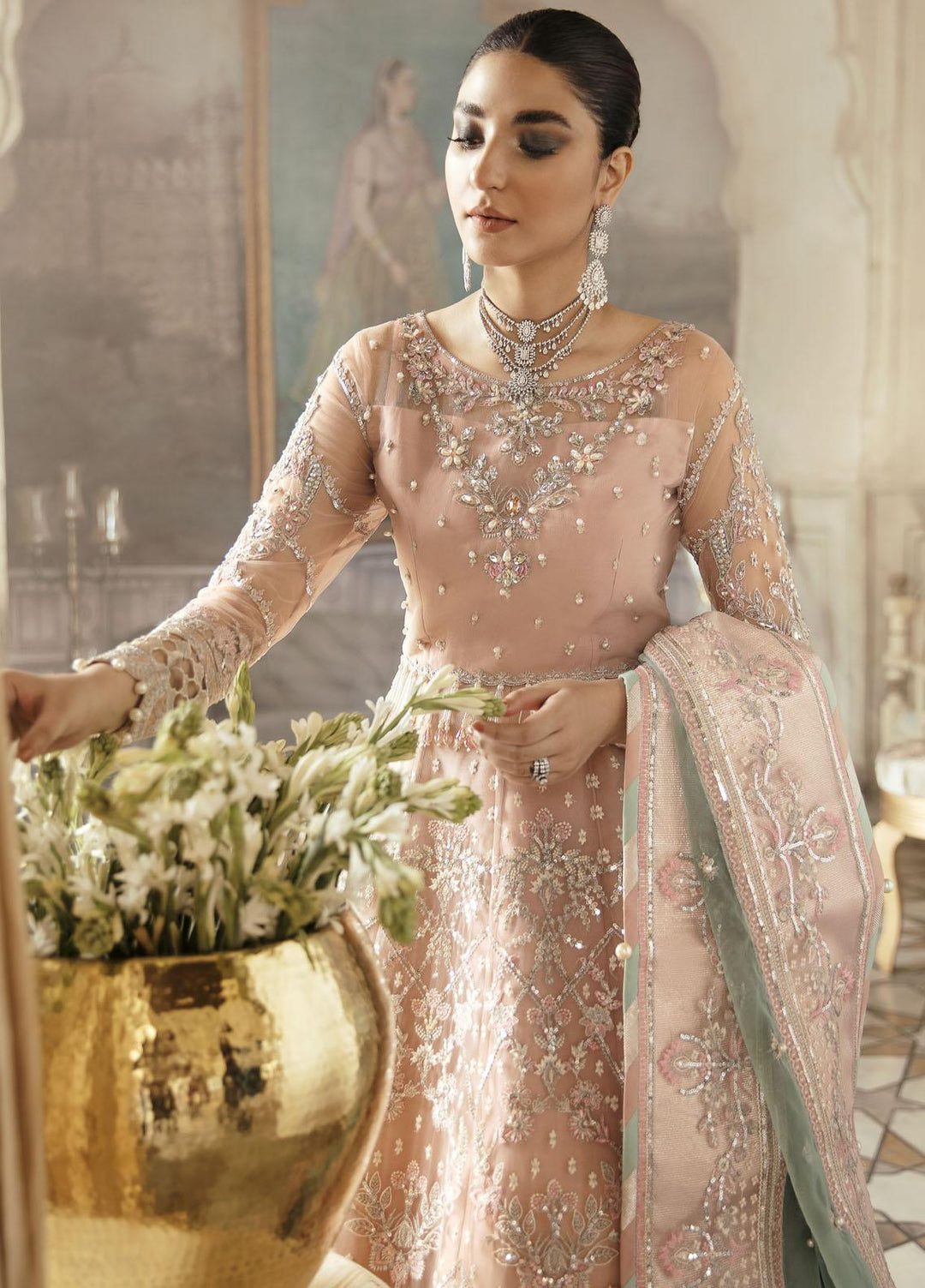 Gulaal Embroidered Net Suits Unstitched 3 Piece GL21WD (WU-02) Nagaar - Wedding Collection