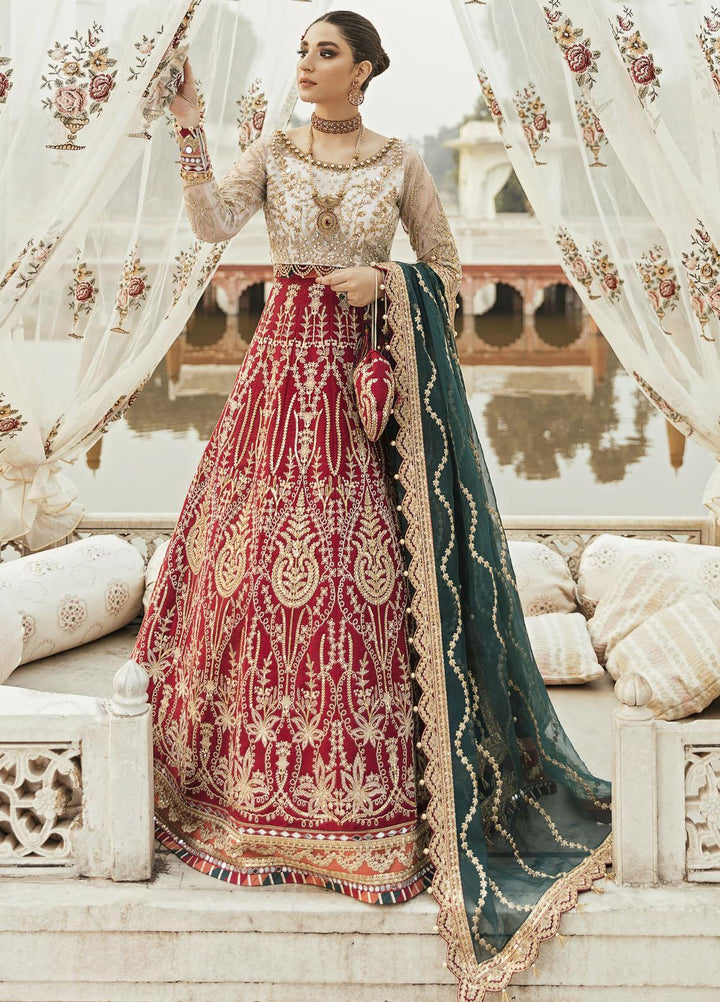 Gulaal Embroidered Net Suits Unstitched 3 Piece GL21WD (WU-04) Fareena - Wedding Collection