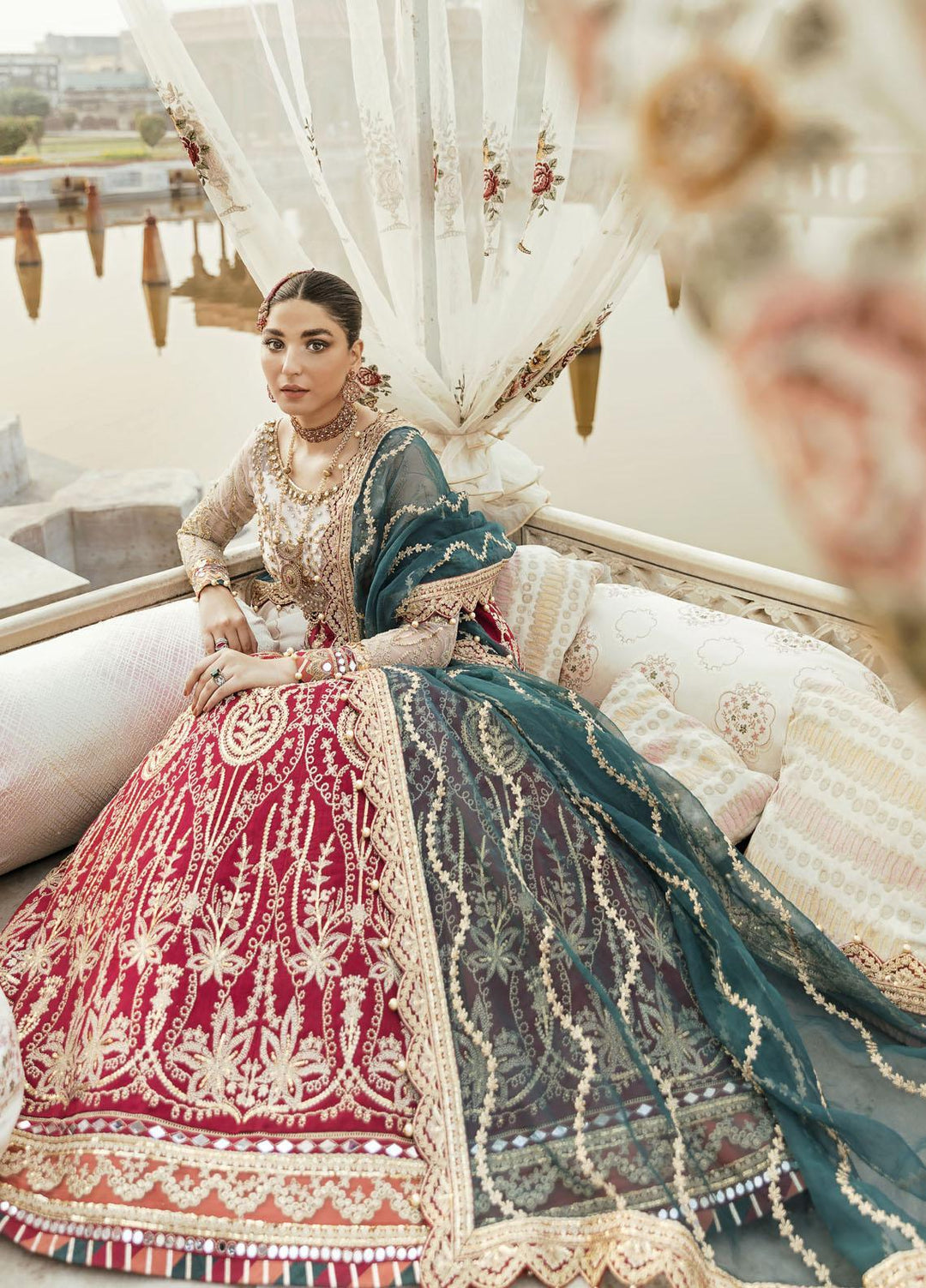 Gulaal Embroidered Net Suits Unstitched 3 Piece GL21WD (WU-04) Fareena - Wedding Collection