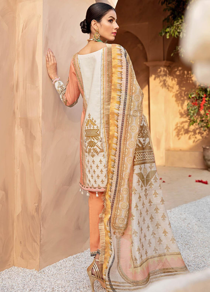 Gulaal Embroidered Lawn Suits Unstitched 3 Piece GL21LL 06 Amber - Luxury Collection