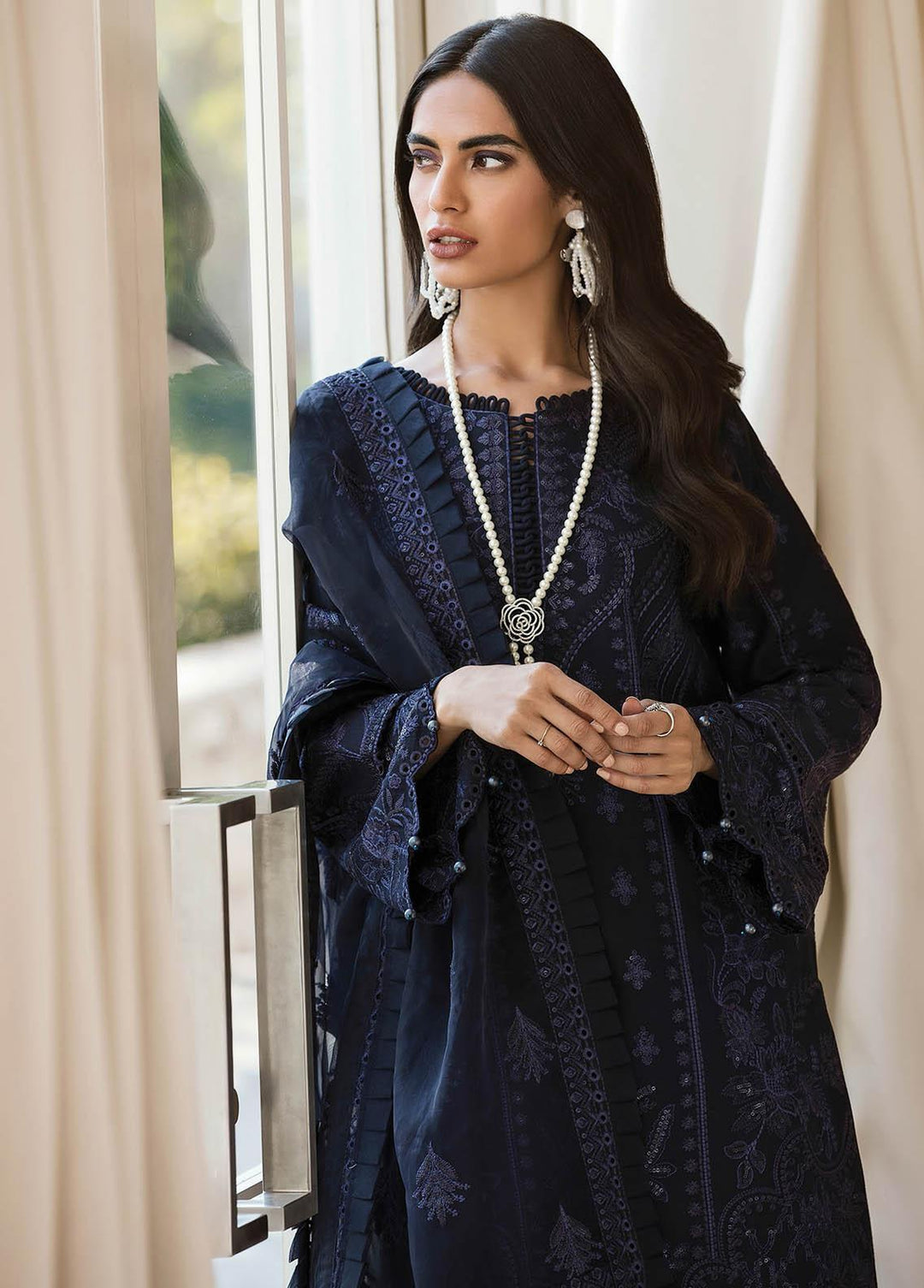 Gulaal Embroidered Lawn Suits Unstitched 3 Piece GL23LL 01 Zarqaa - Luxury Collection