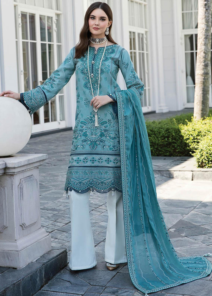 Gulaal Embroidered Lawn Suits Unstitched 3 Piece GL23LL 04 Fairouzah - Luxury Collection
