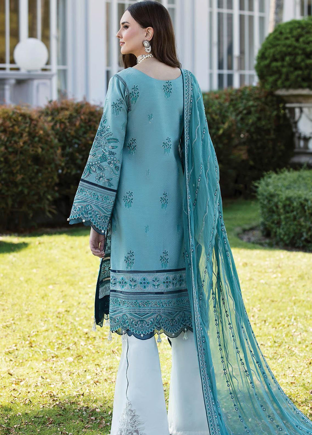 Gulaal Embroidered Lawn Suits Unstitched 3 Piece GL23LL 04 Fairouzah - Luxury Collection