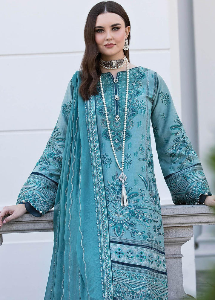 Gulaal Embroidered Lawn Suits Unstitched 3 Piece GL23LL 04 Fairouzah - Luxury Collection