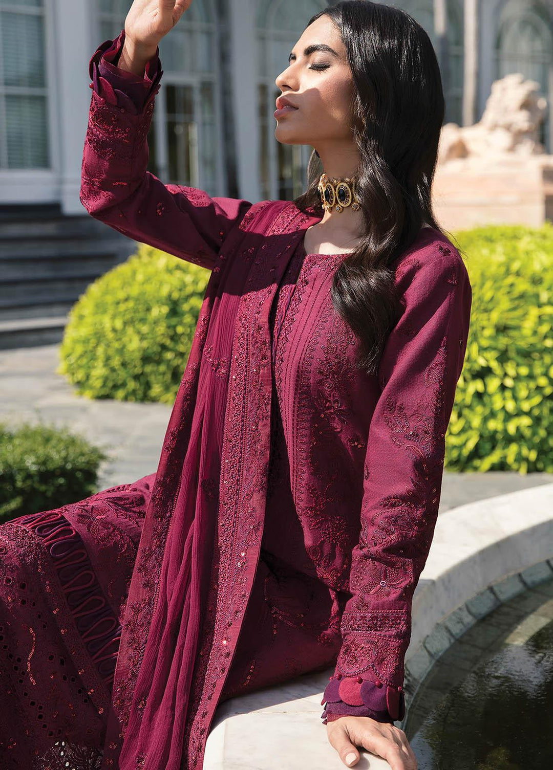 Gulaal Embroidered Lawn Suits Unstitched 3 Piece GL23LL 05 Ghazal - Luxury Collection