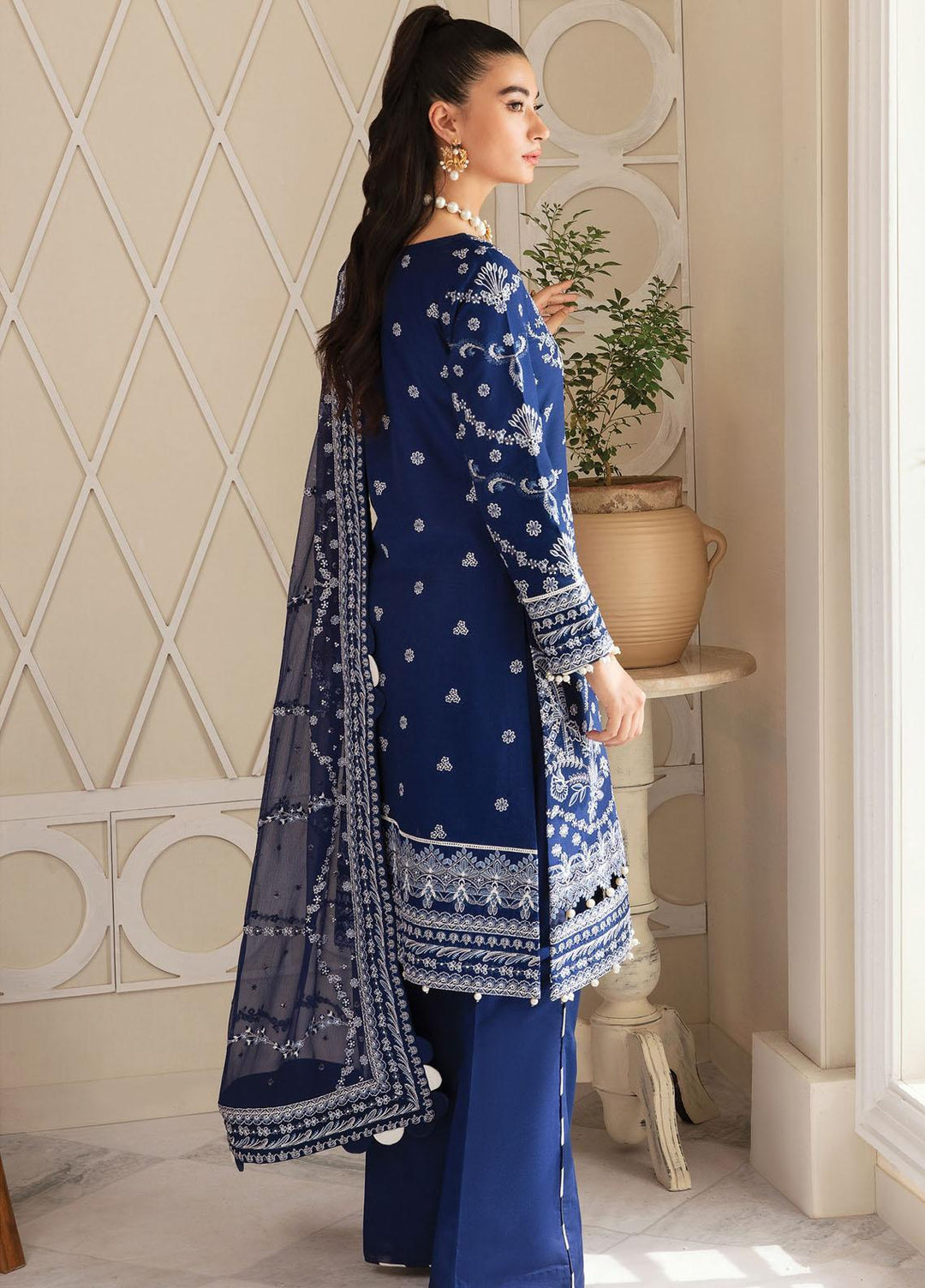 Gulaal Embroidered Lawn Suits Unstitched 3 Piece GL23LL-V2 D-01 Zamayal - Luxury Collection