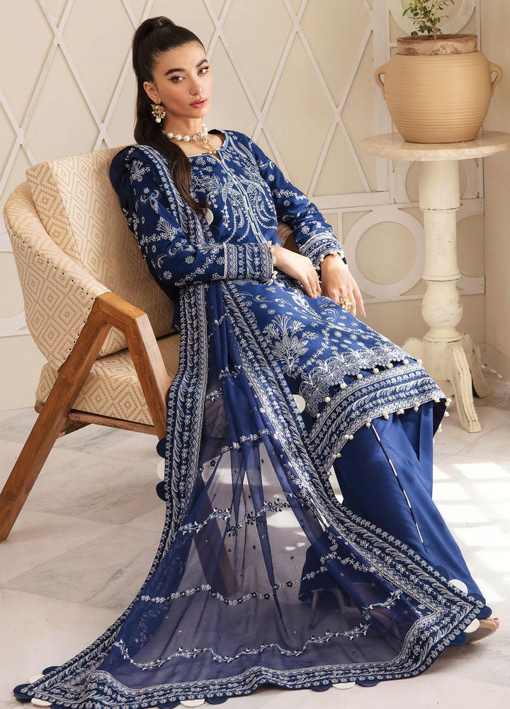 Gulaal Embroidered Lawn Suits Unstitched 3 Piece GL23LL-V2 D-01 Zamayal - Luxury Collection