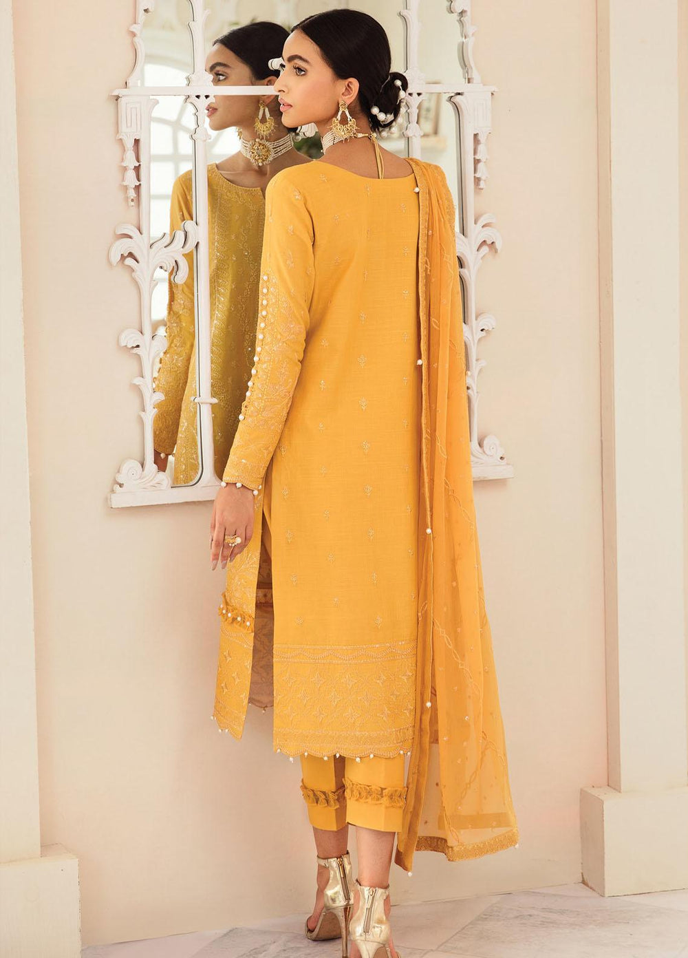 Gulaal Embroidered Lawn Suits Unstitched 3 Piece GL23LL-V2 D-05 Aleeya - Luxury Collection