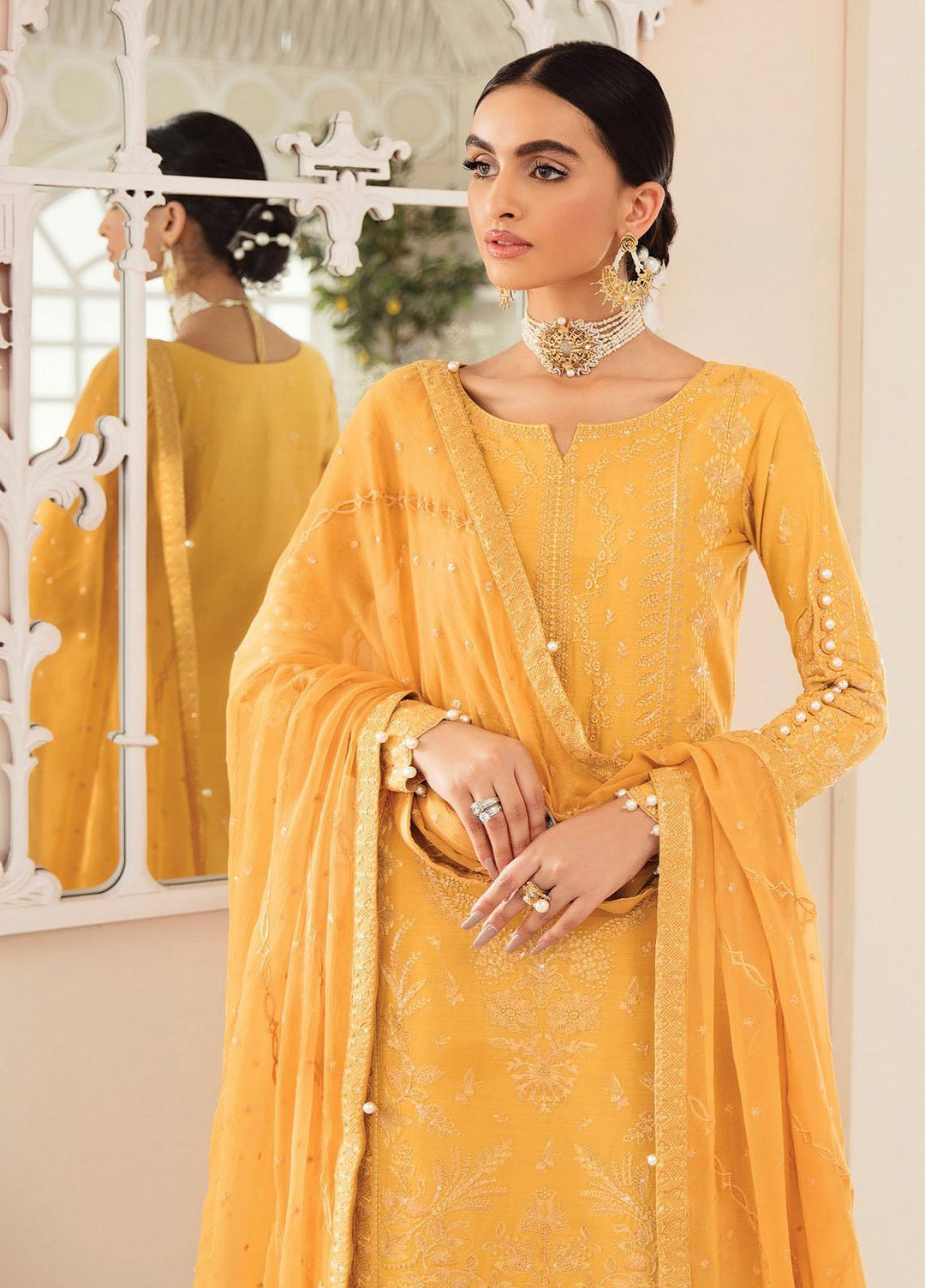 Gulaal Embroidered Lawn Suits Unstitched 3 Piece GL23LL-V2 D-05 Aleeya - Luxury Collection