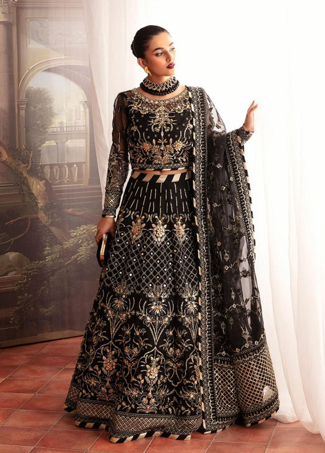 Gulaal Embroidered Organza Suits Unstitched 4 Piece GL23UL-V2 GL-LP-V2-13 Stella - Luxury Collection