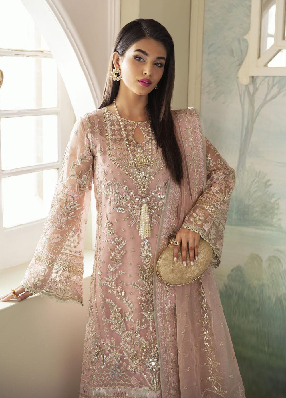 Gulaal Embroidered Organza Suits Unstitched 4 Piece GL23UL-V2 GL-LP-V2-11 Aysel - Luxury Collection