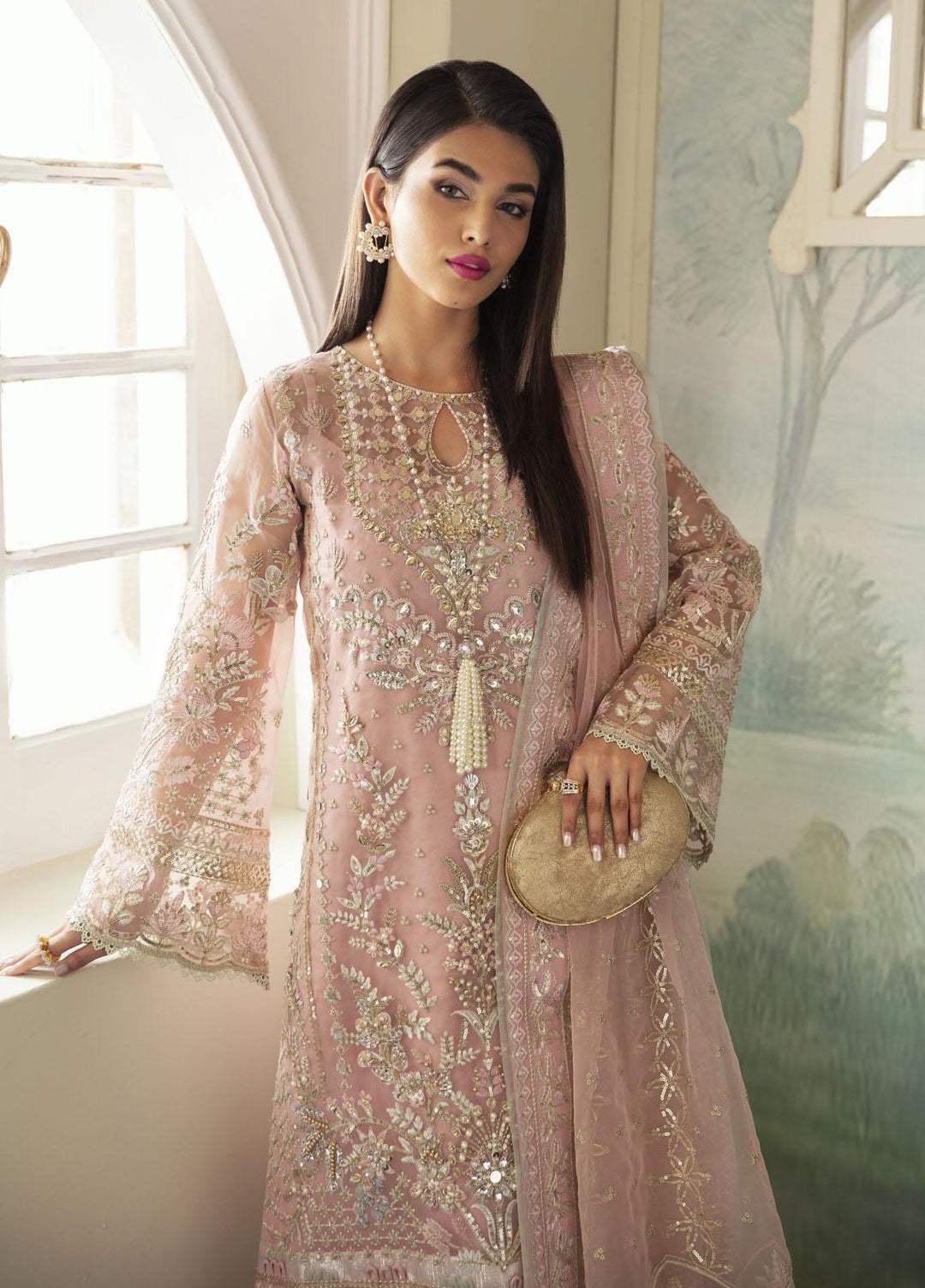 Gulaal Embroidered Organza Suits Unstitched 4 Piece GL23UL-V2 GL-LP-V2-11 Aysel - Luxury Collection
