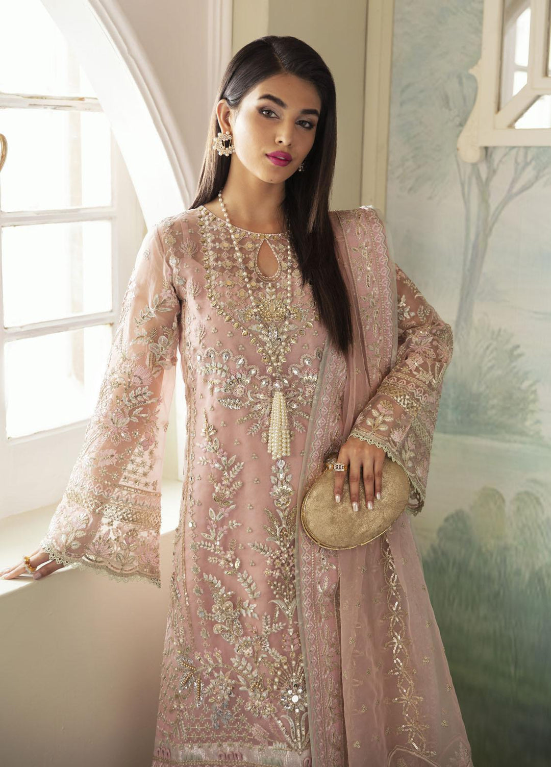 Gulaal Embroidered Organza Suits Unstitched 4 Piece GL23UL-V2 GL-LP-V2-11 Aysel - Luxury Collection