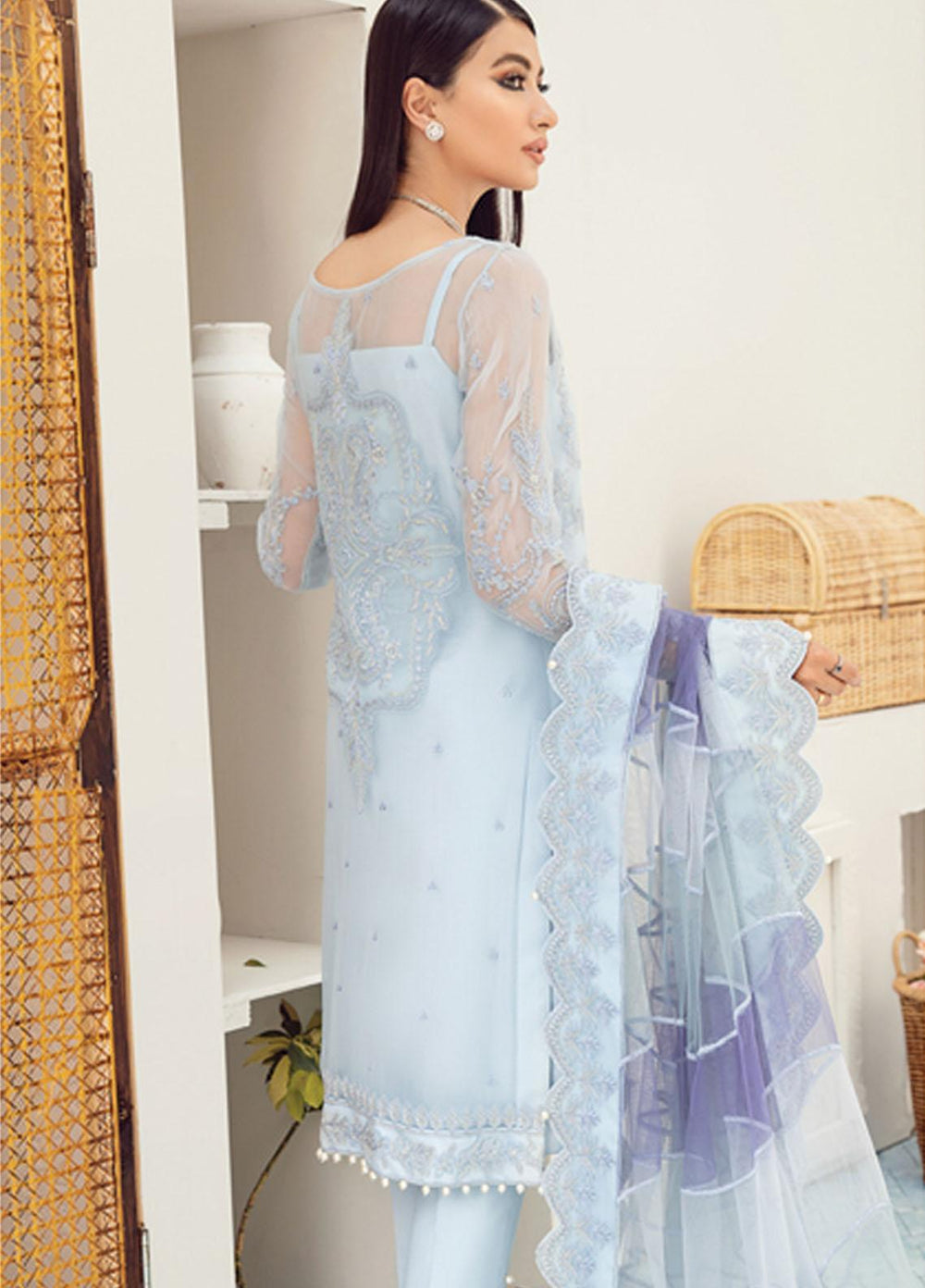 Gulaal Embroidered Chiffon Suits Unstitched 3 Piece GL21C 05 Ashk - Premium Collection