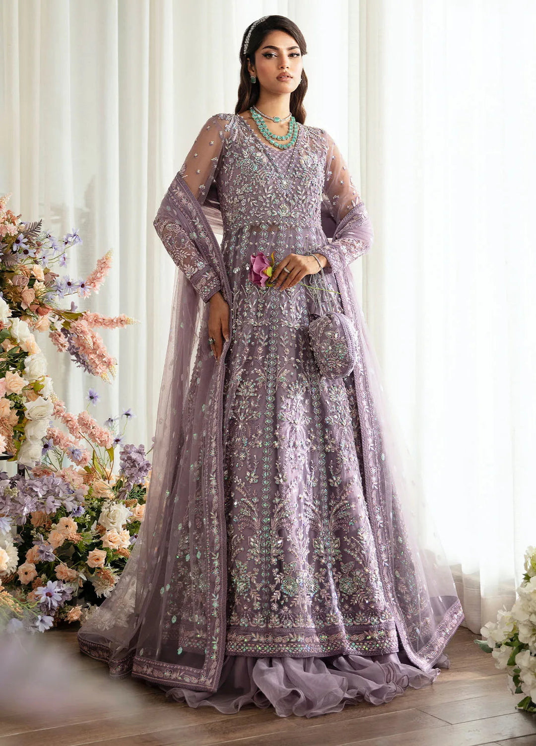 Gulaal Unstitched Embroidered Net 3 Piece Suit LP-34 Zeva