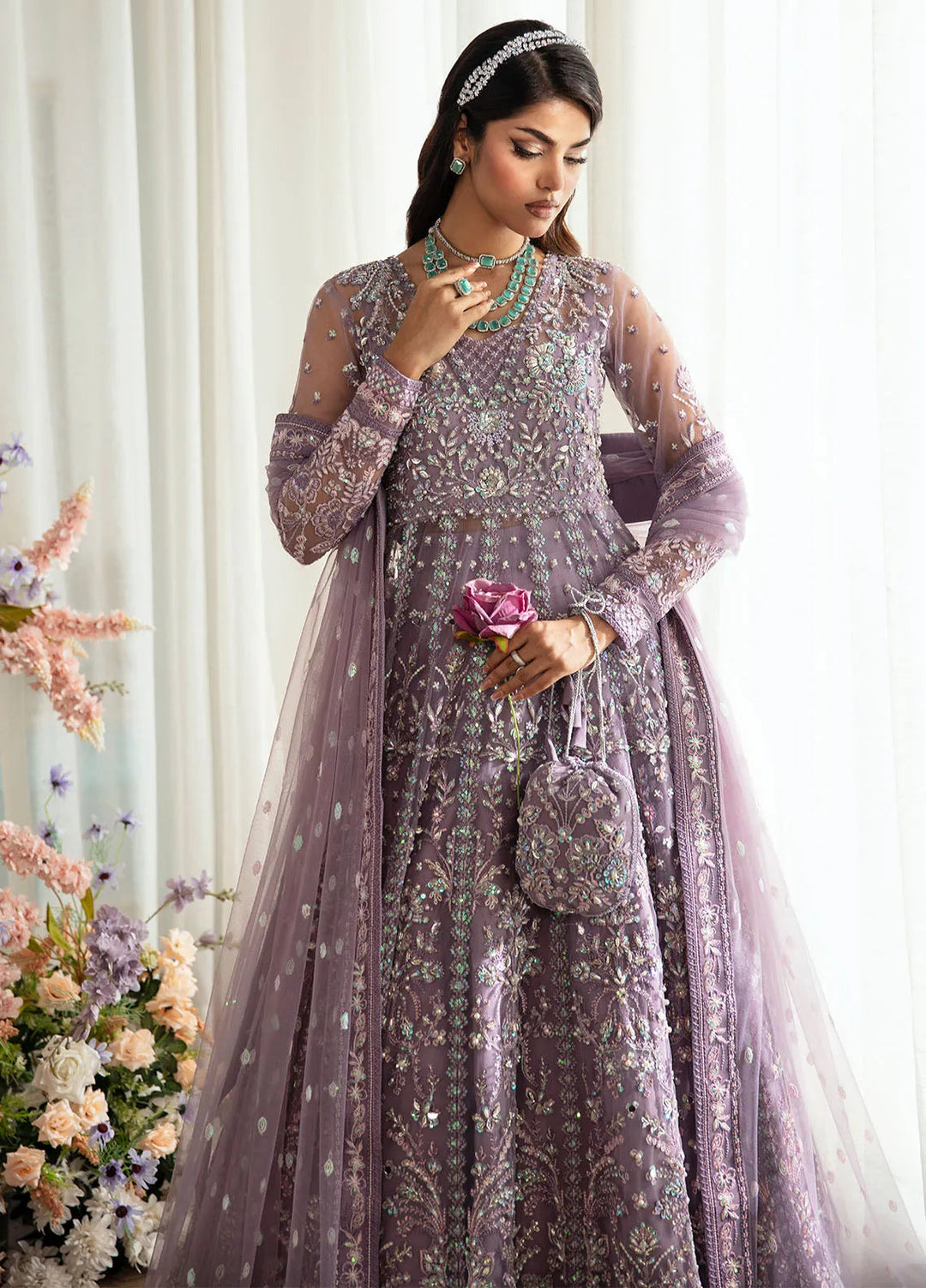 Gulaal Unstitched Embroidered Net 3 Piece Suit LP-34 Zeva