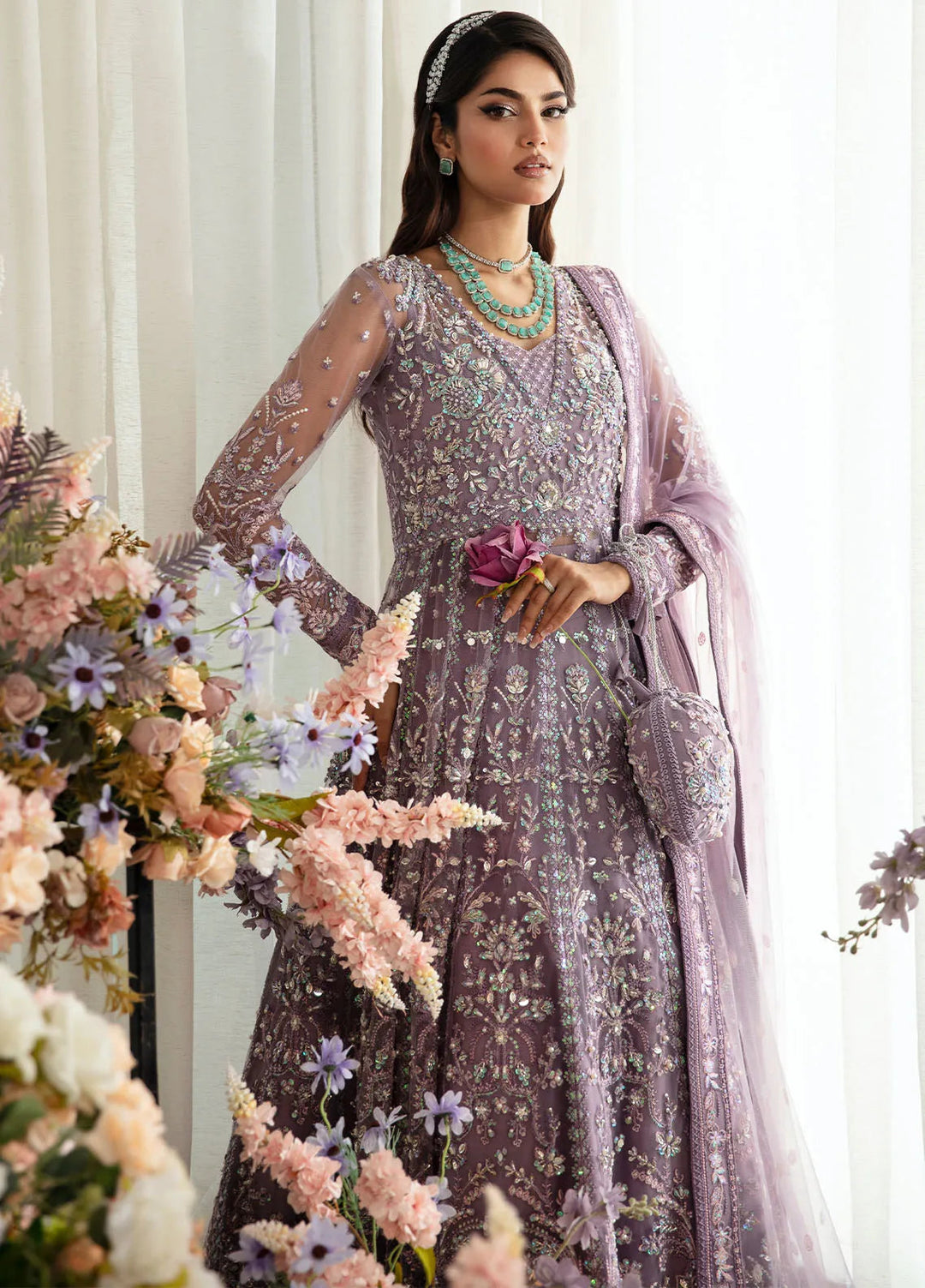 Gulaal Unstitched Embroidered Net 3 Piece Suit LP-34 Zeva