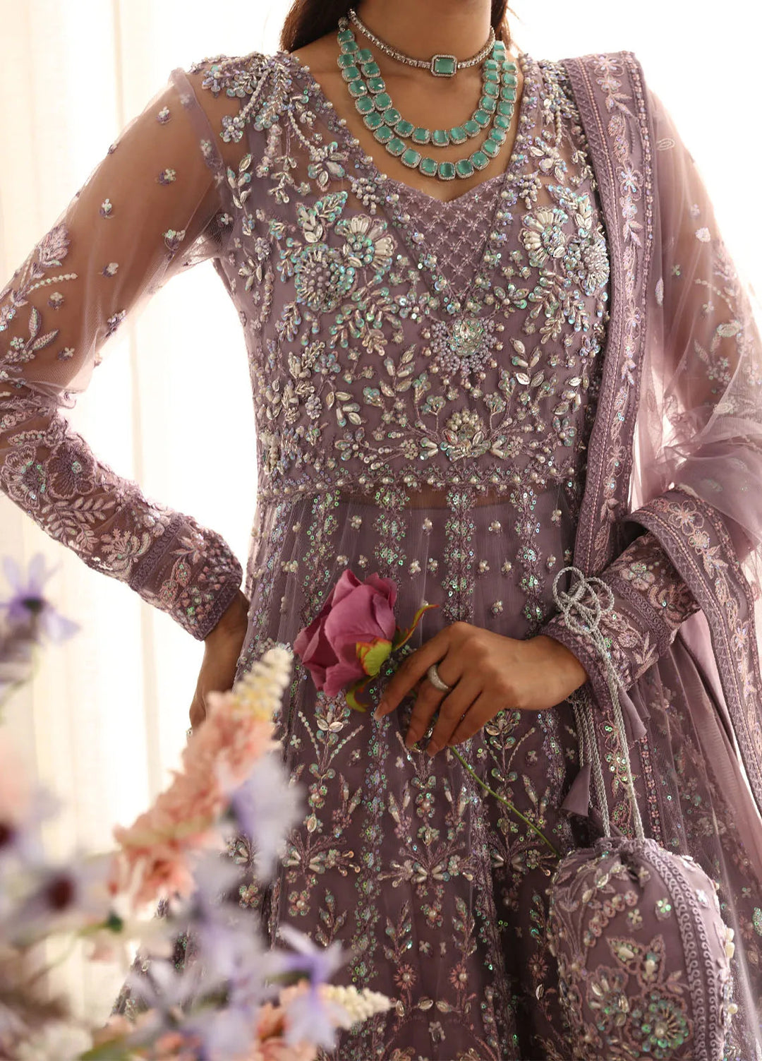 Gulaal Unstitched Embroidered Net 3 Piece Suit LP-34 Zeva