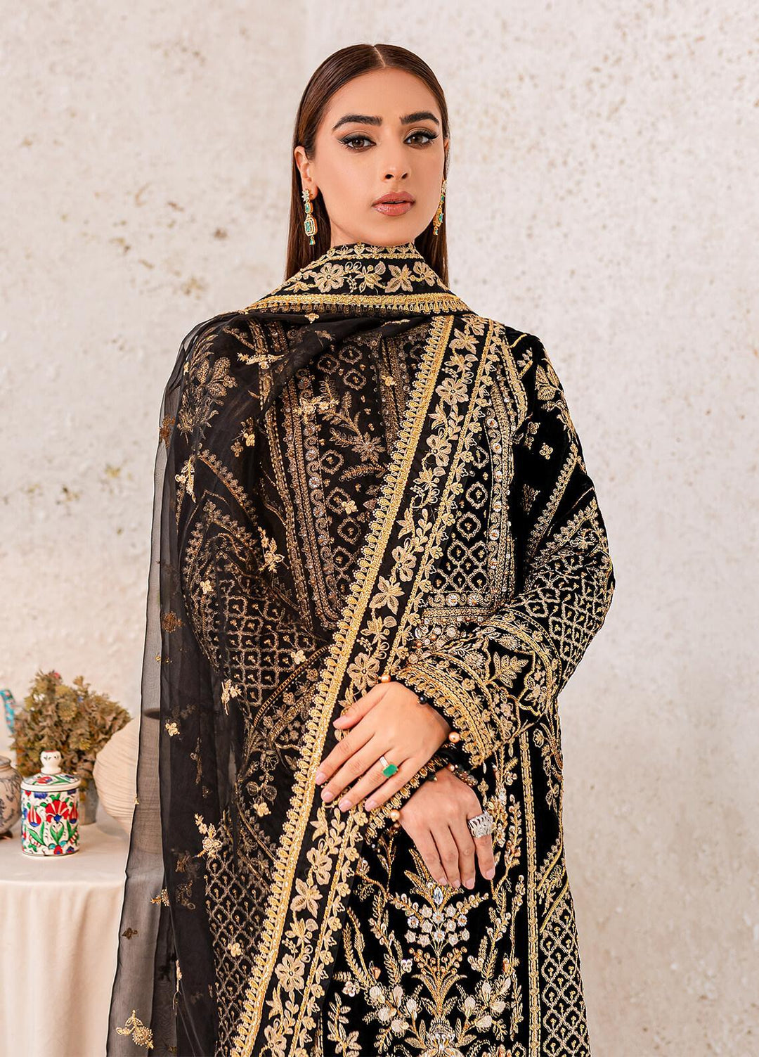 Gulaal Embroidered Velvet Suits Unstitched 3 Piece GL22V 01 AZRA - Luxury Collection