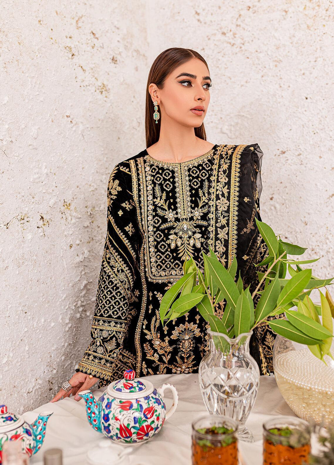 Gulaal Embroidered Velvet Suits Unstitched 3 Piece GL22V 01 AZRA - Luxury Collection