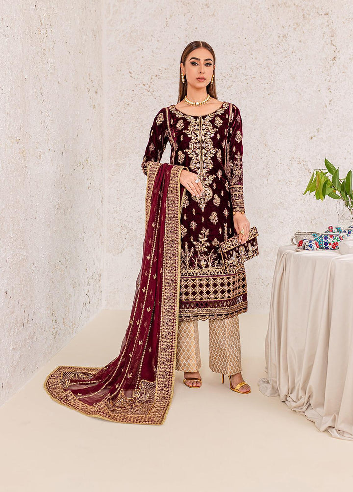 Gulaal Embroidered Velvet Suits Unstitched 3 Piece GL22V 02 ALIYA - Luxury Collection