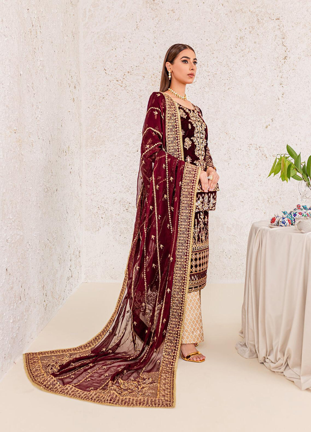 Gulaal Embroidered Velvet Suits Unstitched 3 Piece GL22V 02 ALIYA - Luxury Collection