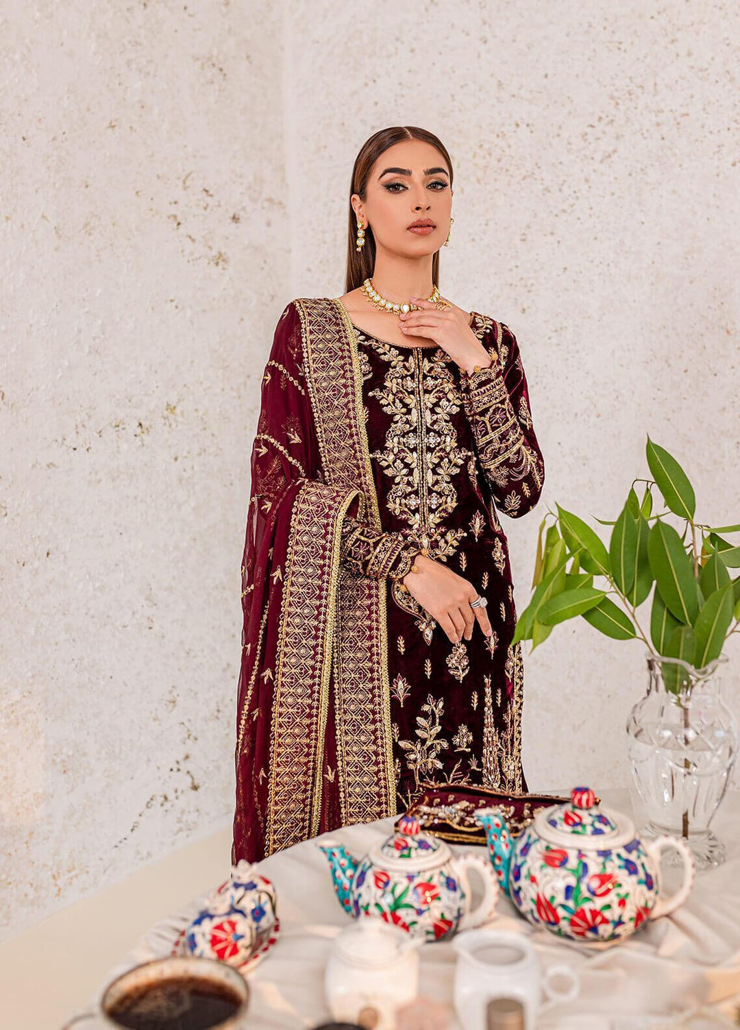 Gulaal Embroidered Velvet Suits Unstitched 3 Piece GL22V 02 ALIYA - Luxury Collection