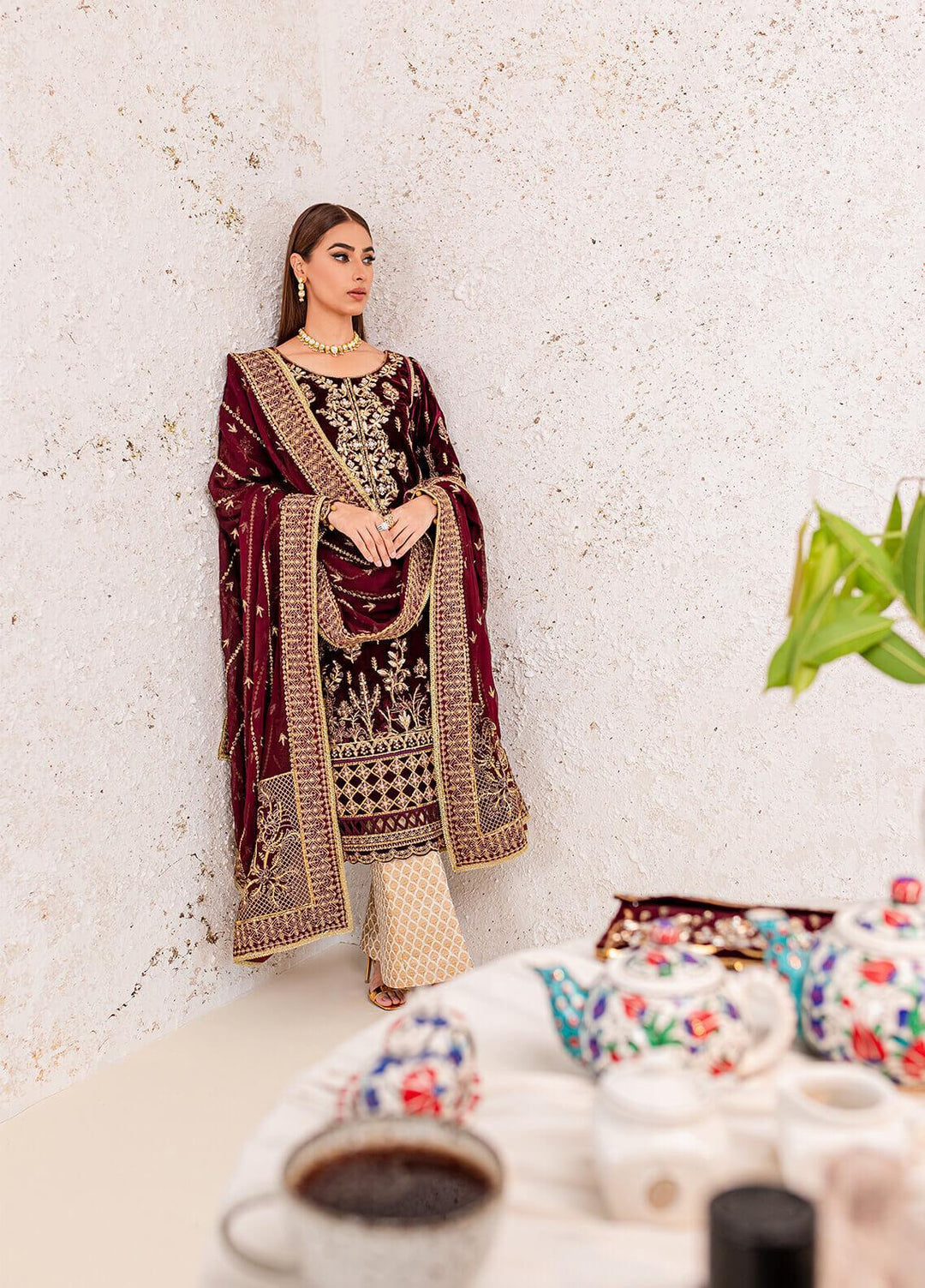 Gulaal Embroidered Velvet Suits Unstitched 3 Piece GL22V 02 ALIYA - Luxury Collection