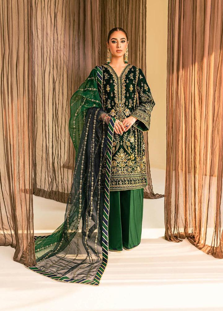 Gulaal Embroidered Velvet Suits Unstitched 3 Piece GL22V 04 ISMAH - Luxury Collection
