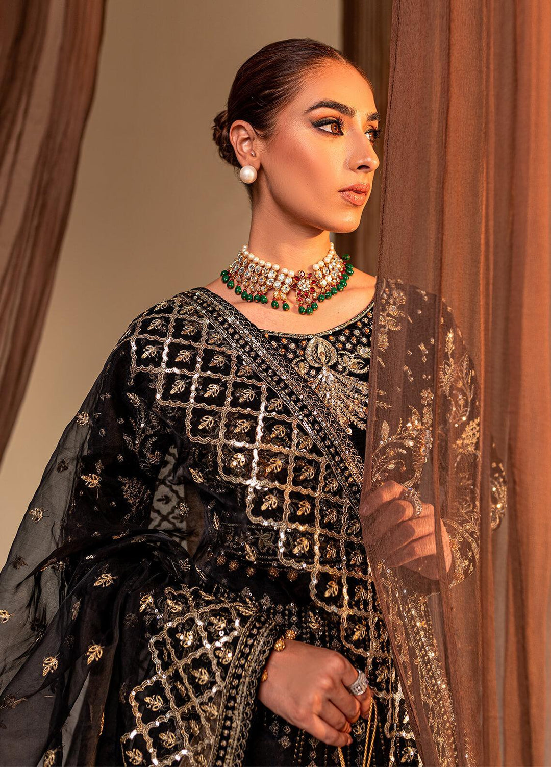 Gulaal Embroidered Velvet Suits Unstitched 3 Piece GL22V 05 NAMAR - Luxury Collection