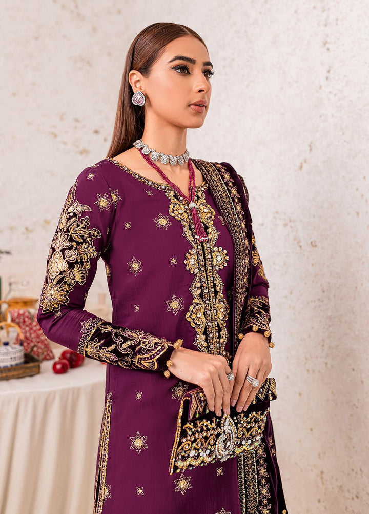 Gulaal Embroidered Velvet Suits Unstitched 3 Piece GL22V 06 VEENA - Luxury Collection