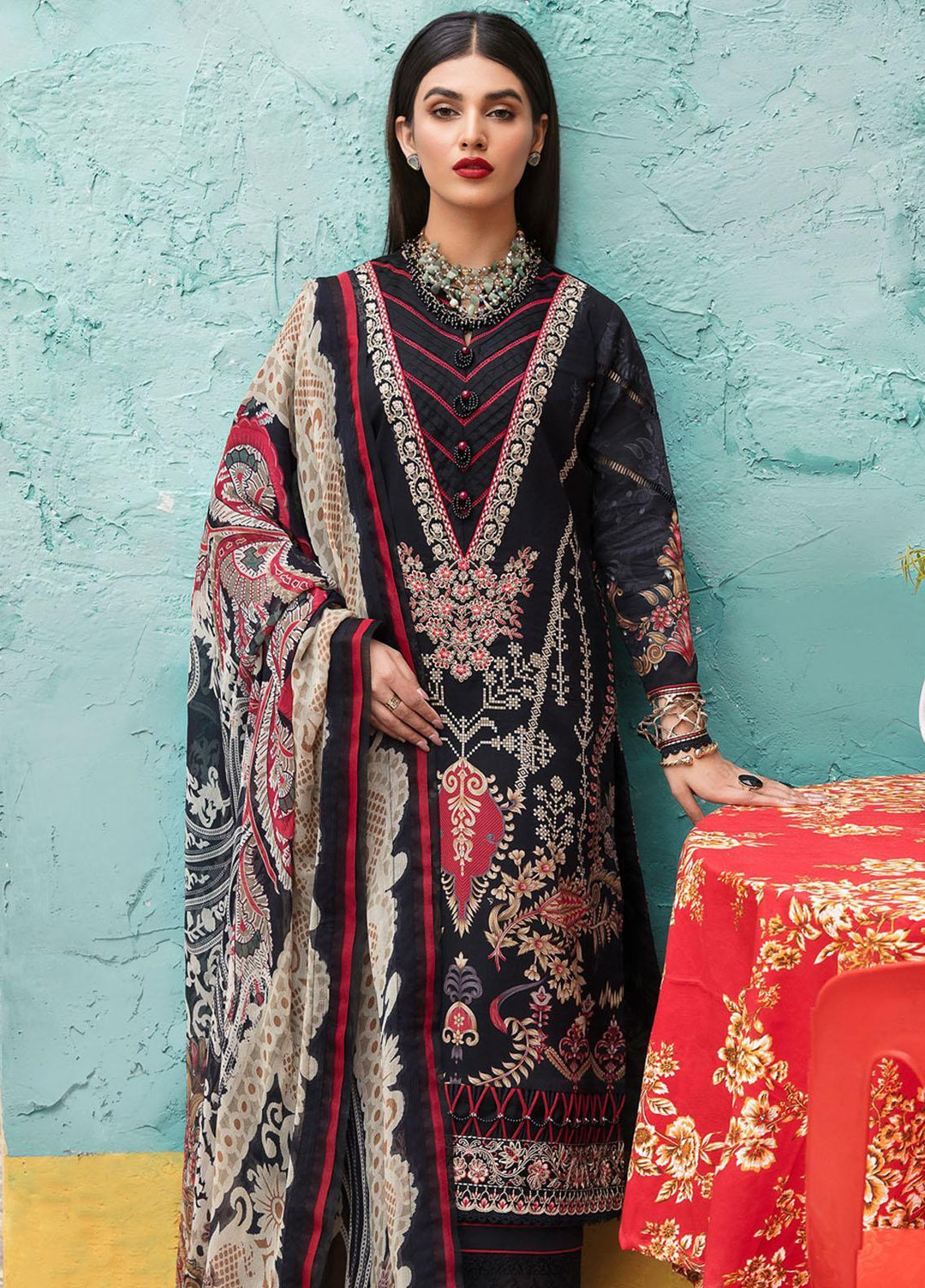 Gulaal Embroidered Lawn Suits Unstitched 3 Piece GL23UL D-08 Evita - Summer Collection