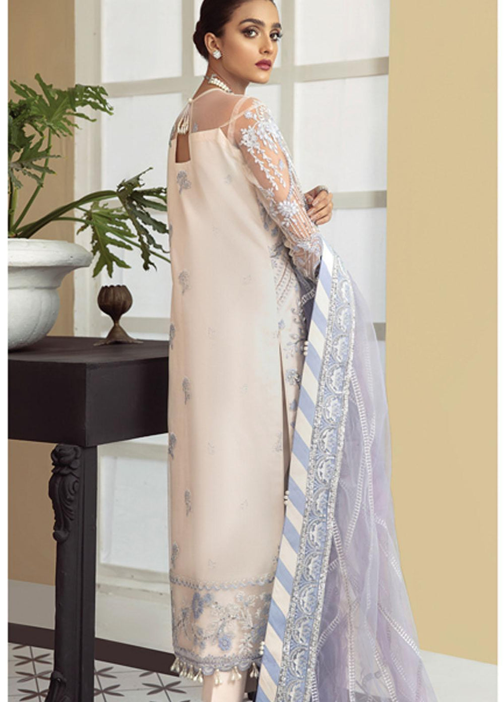 Gulaal Embroidered Net Suits Unstitched 3 Piece GL21LF D-02 FARIHA - Luxury Formals Collection