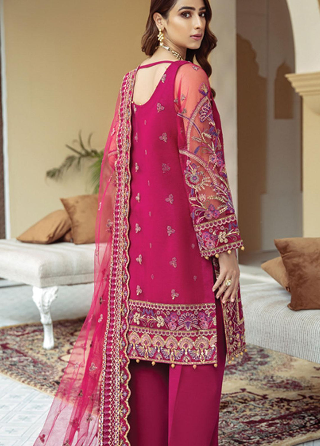 Gulaal Embroidered Net Suits Unstitched 3 Piece GL21LF D-03 PAREESA - Luxury Formals Collection