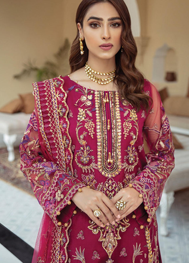 Gulaal Embroidered Net Suits Unstitched 3 Piece GL21LF D-03 PAREESA - Luxury Formals Collection