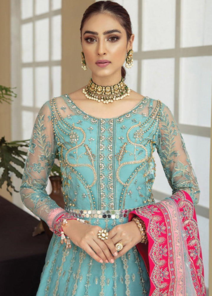 Gulaal Embroidered Net Suits Unstitched 3 Piece GL21LF D-05 AIZAH - Luxury Formals Collection