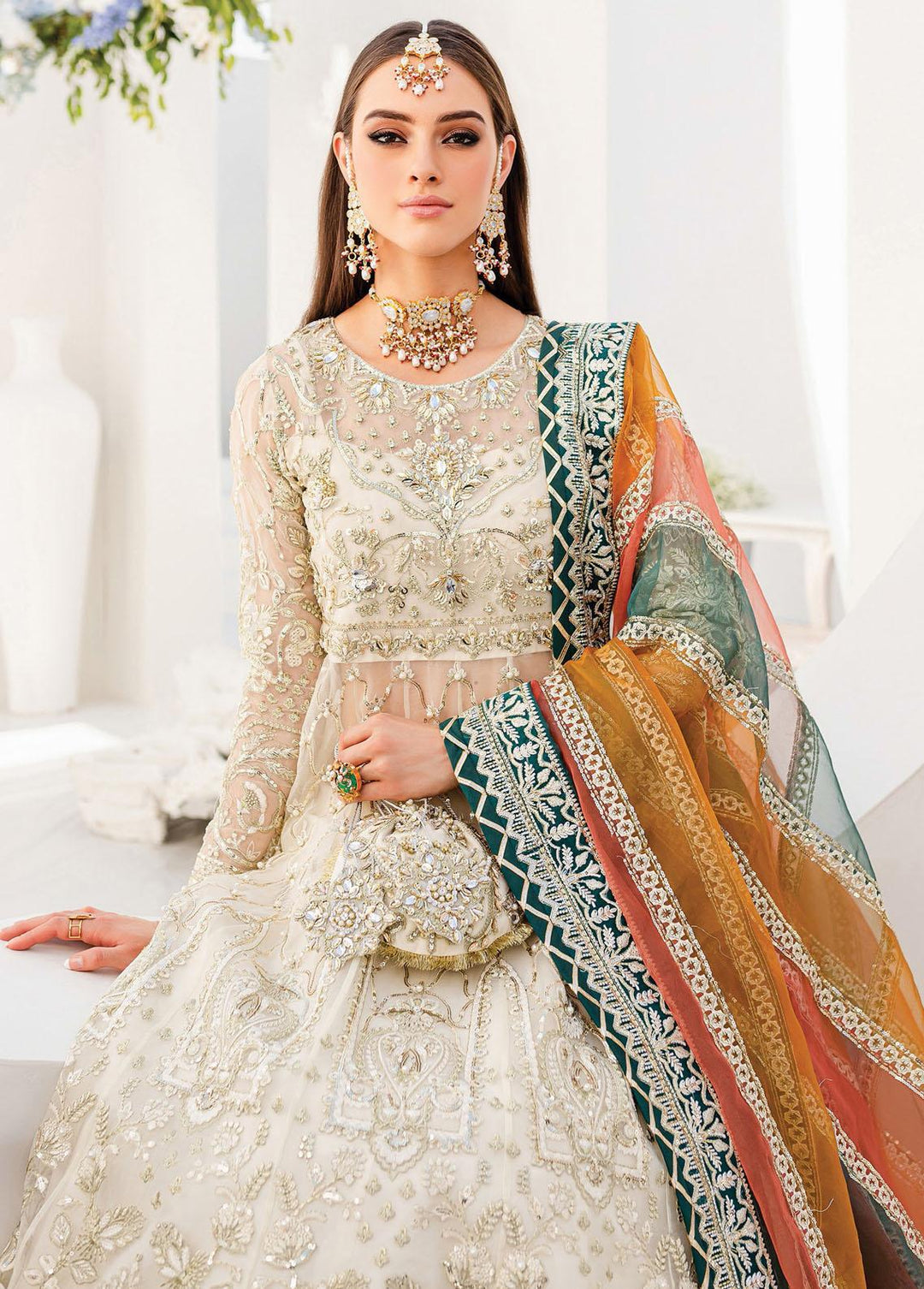 Gulaal Embroidered Organza Suits Unstitched 3 Piece GL22WD 02 Kiyarah - Wedding Collection